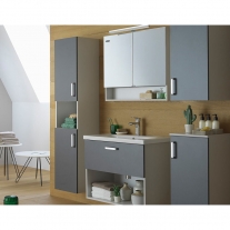 Set mobilier suspendat si lavoar Kolpasan, Evelin, 65 cm, gri antracit